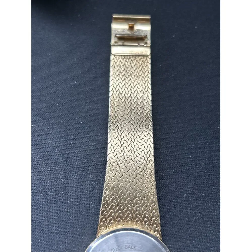 Manhattan Croton Diamond Quartz Gold Tone Watch